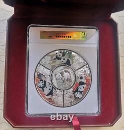 2017 Chine 30g Pièce d'Argent + 3 pièces (3x15g) Médailles d'Argent Set TuanYuan Panda