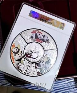 2017 Chine 30g Pièce d'Argent + 3 pièces (3x15g) Médailles d'Argent Set TuanYuan Panda