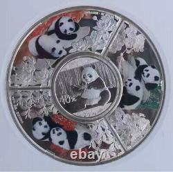 2017 Chine 30g Pièce d'Argent + 3 pièces (3x15g) Médailles d'Argent Set TuanYuan Panda