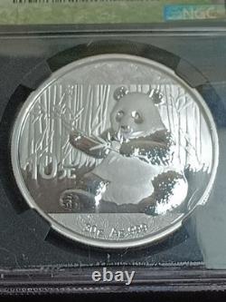 2017 Panda chinois de Chine S10y, émission anticipée, 1 oz, argent fin 999, classé par NGC MS69