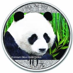 2018 Panda de Chine, pièce en argent pur colorisée de 30 grammes ! Collectionnez la série