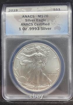 2019MS70 Panda de Chine, Aigle Américain et Feuille d'érable canadienne, ensemble de 3 pièces avec boîte