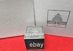 2019 Chine Panda Argent 20 ozs Cube 150ème Anniversaire Édition Limitée Avec Boîte