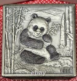 2019 Chine Panda Argent 20 ozs Cube 150ème Anniversaire Édition Limitée Avec Boîte