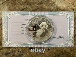 2020 30 g 10 yuans Chine pièce Panda en argent BU sous capsule avec manuel si disponible