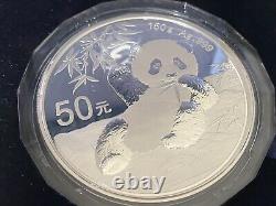 2020 50 Yuan Chine 150g panda Pièce de monnaie en argent commémorative avec boîte et certificat d'authenticité