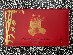 2020 Chine 3x Pandas 10 Yuan Pièces NGC MS70 Lot#B2327 Argent ! Avec Étui et C. O. A