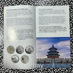 2020 Chine 3x Pandas 10 Yuan Pièces NGC MS70 Lot#B2327 Argent ! Avec Étui et C. O. A