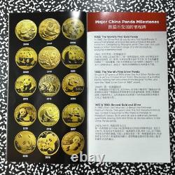 2020 Chine 3x Pandas 10 Yuan Pièces NGC MS70 Lot#B2327 Argent ! Avec Étui et C. O. A