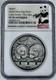 2020 Série Lunaire De Chine Deux Rats 62g Médaille En Argent Panda Ngc Pf70 Vieillie Lowpop
