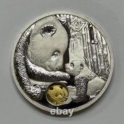 2021 Chine La 40ème médaille de la pièce en or Panda de Chine (20g d'argent + 1g de pièce en or)