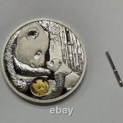 2021 Chine La 40ème médaille de la pièce en or Panda de Chine (20g d'argent + 1g de pièce en or)