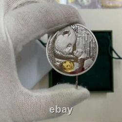 2021 Chine La 40ème médaille de la pièce en or Panda de Chine (20g d'argent + 1g de pièce en or)