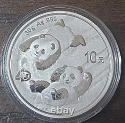 2022 Chine 30 Grammes PANDA EN ARGENT 10 Yuan
