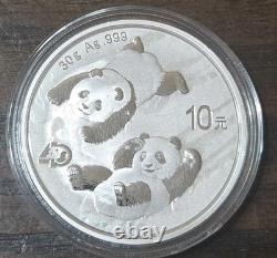 2022 Chine 30 grammes PANDA en argent 10 yuans
