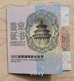 2022 Chine Argent 150g (150 grammes) Pièce Panda