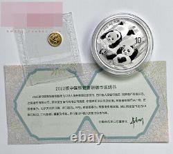 2022 Chine Panda Commemorative Silver+gold Coin Ag30g+au1g Avec Boîte Originale