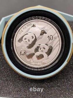 2022 Chine Panda Commemorative Silver+platinum Coin Ag30g+pt1g Avec Boîte À Tumbler
