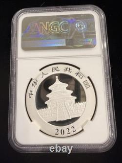 2022 (G) (Y) (S) Coffret de 3 pièces Panda d’argent chinois NGC MS 70 Huang Qin SIGNÉ