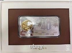 2022chine Bi-métallique (100g D'argent + 0,1g D'or) Médaille / Bar- 40ème Issuance Panda