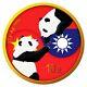 2023 30g Drapeau D'amitié Chine Taïwan Colorisé Panda En Argent Émaillé Doré à L'or 24k