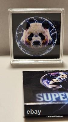 2023 Chine Panda Supercell Tempête 1 oz. 999 Argent Colorisé Pièce Seulement 149 pièces