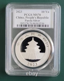 2023 Pièce de Chine Panda 30g. Argent 0,999 PCGS MS70 Étiquette Ultra Breaks