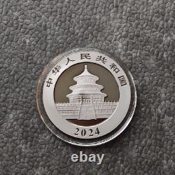 2024 1OZ 10Yuan Argent Panda Chine Empire Noir 24kt Or ÉPREUVE SEULEMENT 500 #401