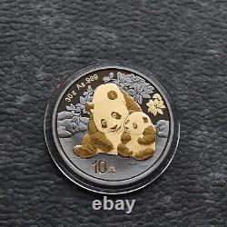 2024 1OZ 10Yuan Argent Panda Chine Empire Noir Or 24kt NOUVEAU SEULEMENT 500 #401