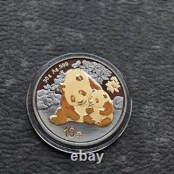 2024 1OZ 10Yuan Panda Argent Chine Empire Noir 24kt Or NOUVEAU SEULEMENT 500 pièces