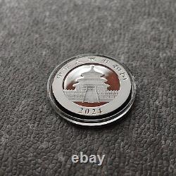 2024 1OZ 10Yuan Panda Argent Chine Empire Noir 24kt Or NOUVEAU SEULEMENT 500 pièces