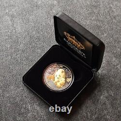 2024 1OZ 10Yuan Panda en Argent Chine Empire Noir 24kt Or PROOF SEULEMENT 500 #401