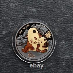 2024 1OZ 10Yuan Panda en Argent de Chine Gold BlackEmpire 24kt Or PROOF SEULEMENT 500 #403