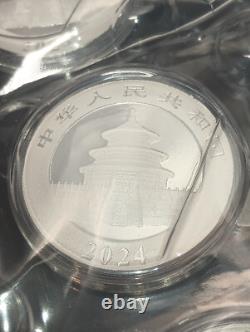 2024 1 oz. 999 Argent Fin Pièce Panda Chinois