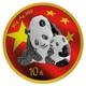 2024 30g Panda Drapeau Chinois Pi&egrave;ce En Argent Coloris&eacute;e Plaqu&eacute;e Or 24 Carats