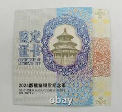 2024 Chine Argent 150g (150 Grammes) Pièce Panda