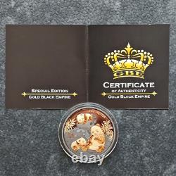 2025 1OZ 10Yuan Panda en Argent Chine Empire Noir 24kt Or doré PROOF UNIQUEMENT 500 41