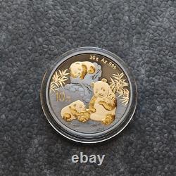 2025 1OZ 10Yuan Panda en Argent Chine Empire Noir 24kt Or doré PROOF UNIQUEMENT 500 41