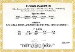 2025 Panda de Chine 1oz Argent PF70 NGC Premier Jour ANA Foire Mondiale de l'Argent ANA