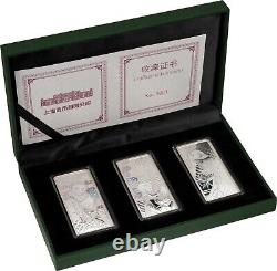 2025 Shanghai Mint 3 x 20 Gram Argent Proof Pandas avec Effets Holographiques