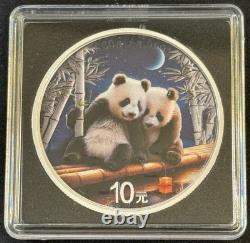 2026 2 x 30 grammes. Ensemble de pièces Panda Chine 10¥ en argent 999 colorisées Nuit et Jour<br/>	