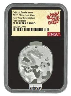 2026 Chine 1 oz Argent Célébration du Nouvel An Panda Haut Relief Proof NGC PF70UC FR