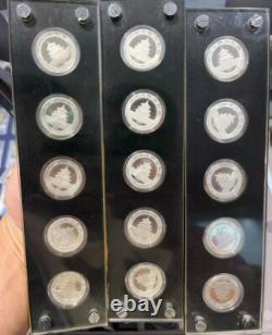 25PCS 1982-2007 Pièce en Argent Panda de Chine 25e Anniversaire 1/4 OZ Certificat