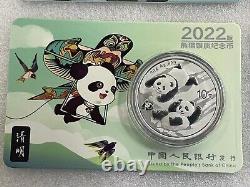 4PCS 2022 Pièce d'argent commémorative du panda de Chine de 10 yuans (emballage des 24 termes solaires)