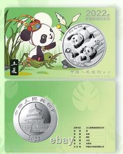 4 Pcs 30g 2022 Chine Silver Coins Set Solaire Termes Panda Series (1ère Édition)