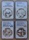 4 Pcs X Médailles En Argent Panda De 30g Ngc Chine Set De Collection De Pièces Expo
