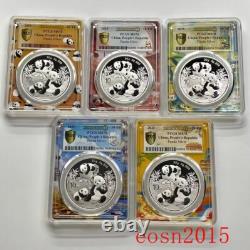 5pcs 2025 Chine 10 Yuan 30g Pièce en Argent Panda PCGS MS70 Première Édition