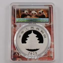 5pcs 2025 Chine 10 Yuan 30g Pièce en Argent Panda PCGS MS70 Première Édition