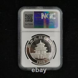 Anneau Miroir 2000 Chine 10 Yuan 1 oz Pièce en Argent Panda NGC MS69