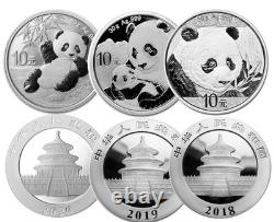 Année aléatoire 30 grammes pièce en argent panda chinois 999 fin BU en capsule